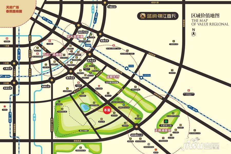 藍潤錦江春天商鋪位置交通圖
