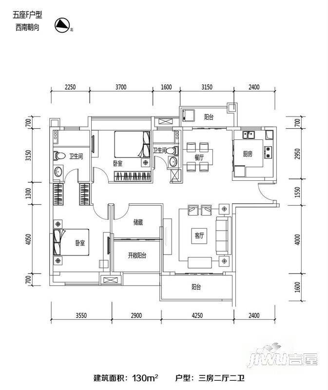 敏捷城c户型图|敏捷城3房2厅2卫户型图_端州敏捷城