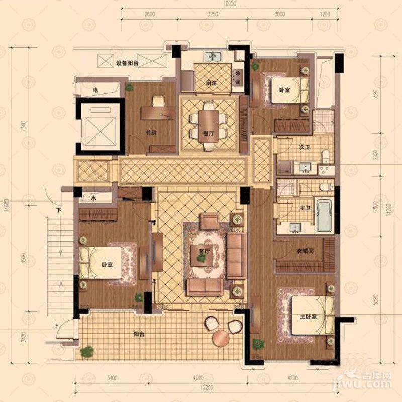 绿城玉园d1户型图|绿城玉园4房2厅2卫户型图_余杭绿城