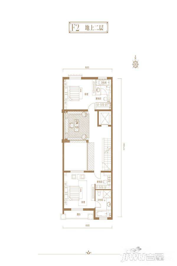 远洋天著春秋联排地上二层户型图|远洋天著春秋5房5厅5卫户型图