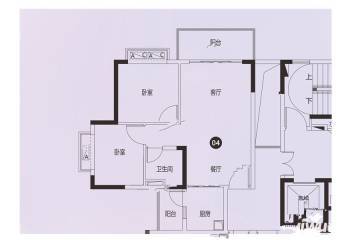 (在售)恒大翡翠华庭2房户型户型图