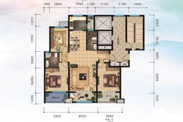 聊城盛世天湖锦绣府邸户型图-房型图-平面图-吉屋网