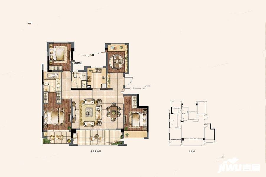 建发泱誉洋房e户型135㎡