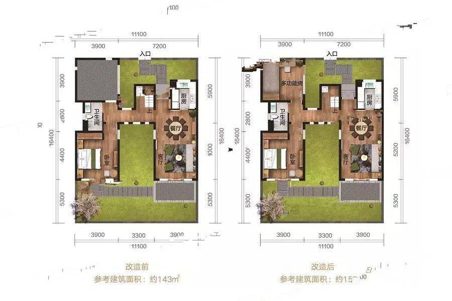 大理的小院子中区晨夕苑-方院一层户型图|大理的小中4