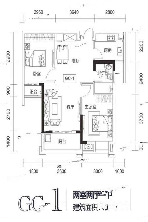 三和名仕城g4-1户型图|三和名仕城2房2厅2卫户型图_名