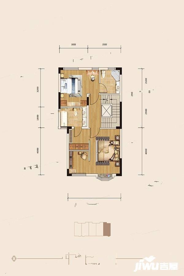 金地艺墅家联排别墅165㎡二层户型图|金地艺墅家3房22