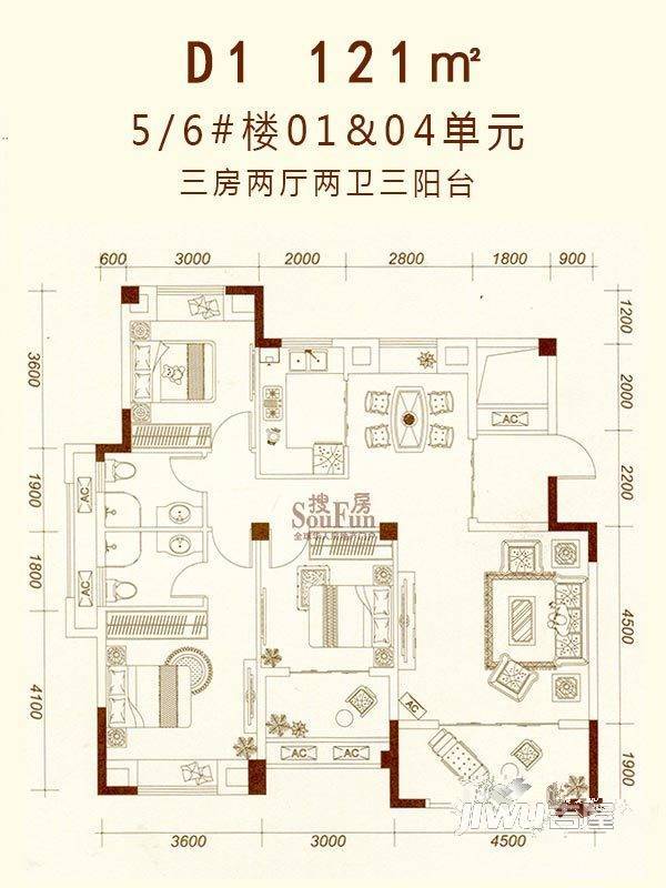 漳浦福晟钱隆首府(罄)5/6号楼01,04单元户型图|漳浦钱