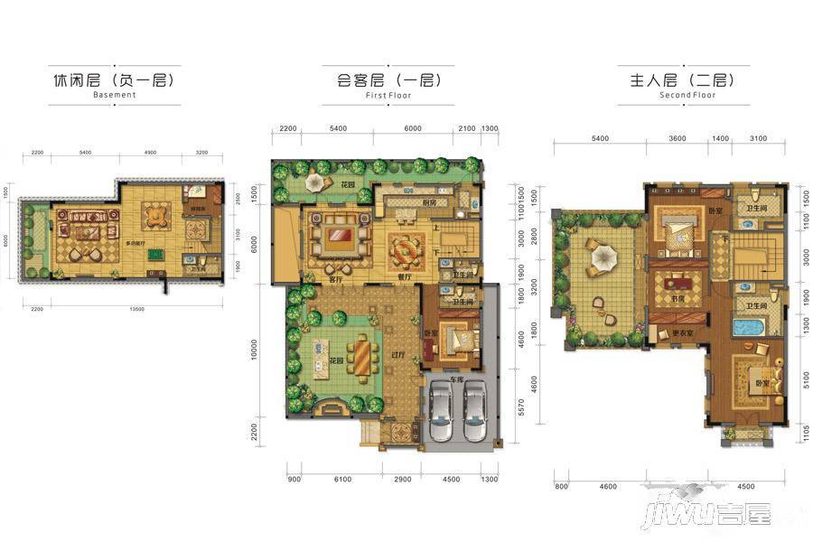 成都嘉裕第六洲合院别墅a2户型-1至2层户型图_首付_32