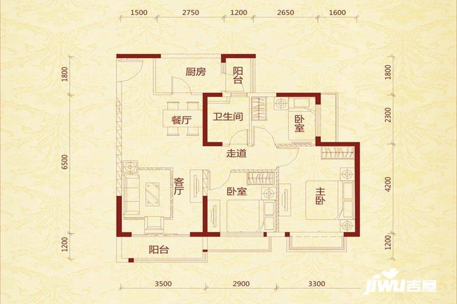 恒大金碧天下5号楼09户型2-32层标准层