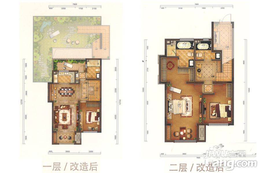 重庆恒大翡翠湾叠拼别墅中叠端户建面129平户型图__32