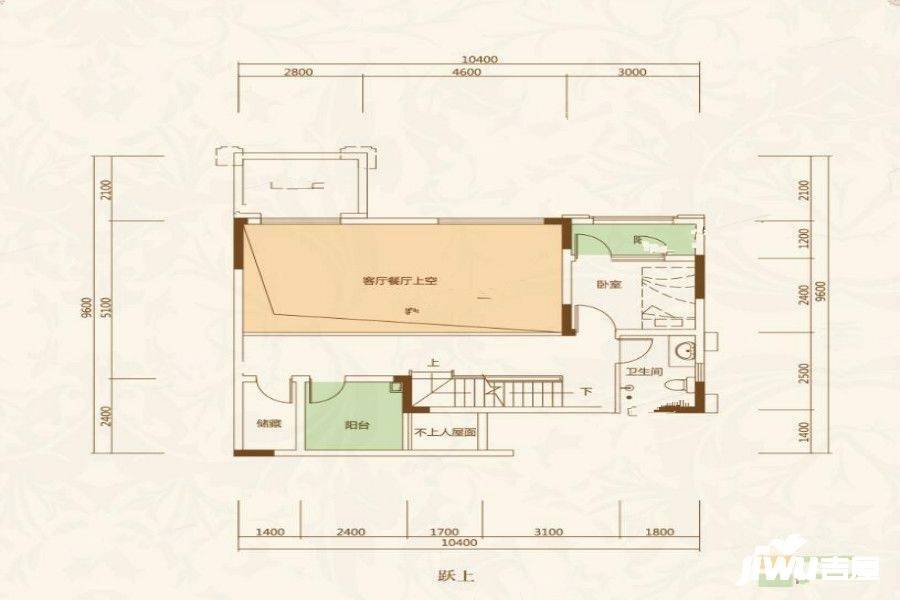 重庆珠江城跃上户型图_首付金额_2室2厅2卫_121.97