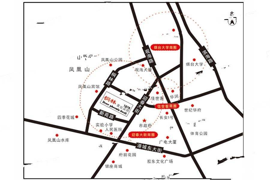 桐林1978周边及交通图烟台莱山区桐林1978