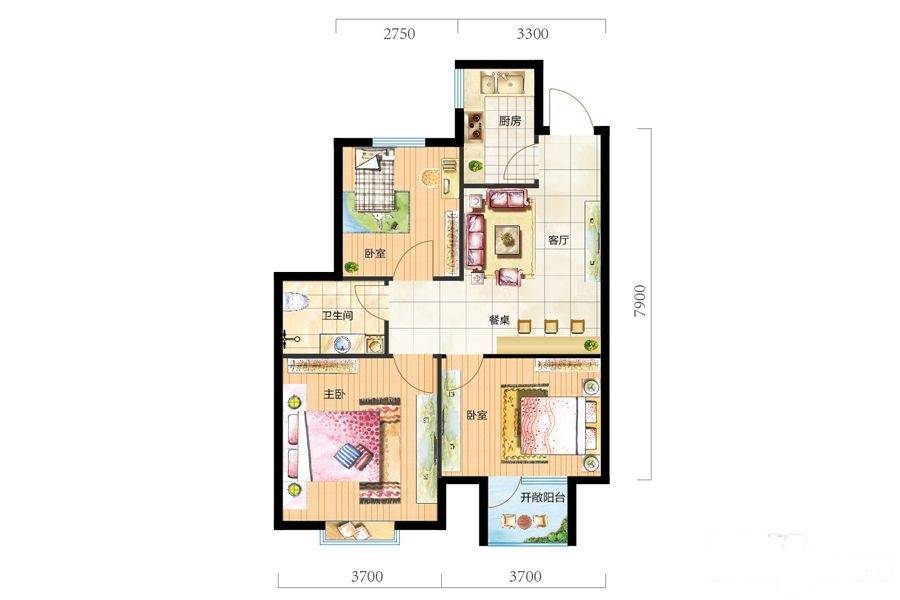 状元府a1户型图|状元府3房2厅2卫户型图_芝罘区状元府