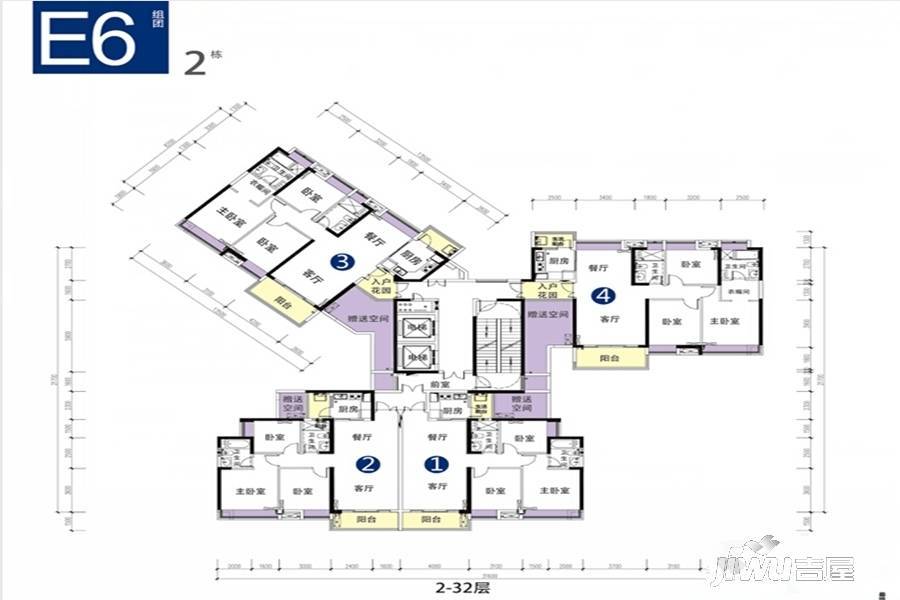 中天未来方舟e6组团2栋户型图