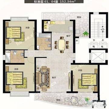 南通启东香榭水岸户型图-房型图-平面图-吉屋网