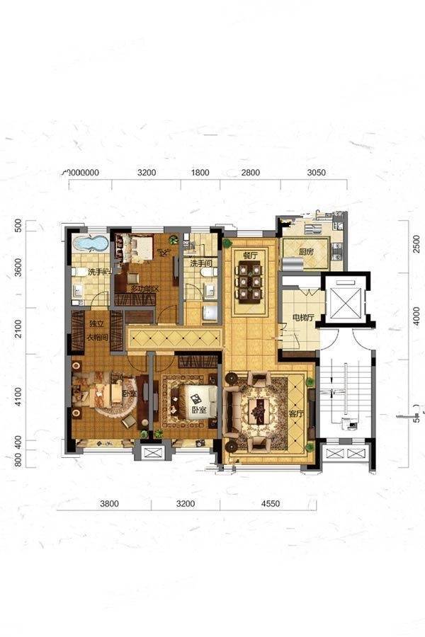 保利堂悦143平米洋房户型图