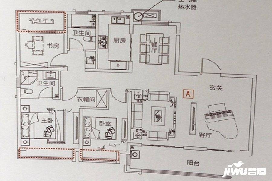 城建琥珀蜀熙府139.95平米户型