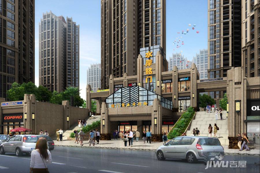 水岸铭门小区入口效果图
