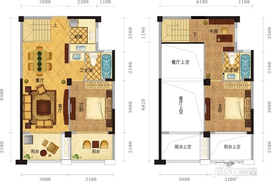 大通水尚名都a"户型图|大通水尚名都3房2厅2卫户型图_上虞区大通水尚