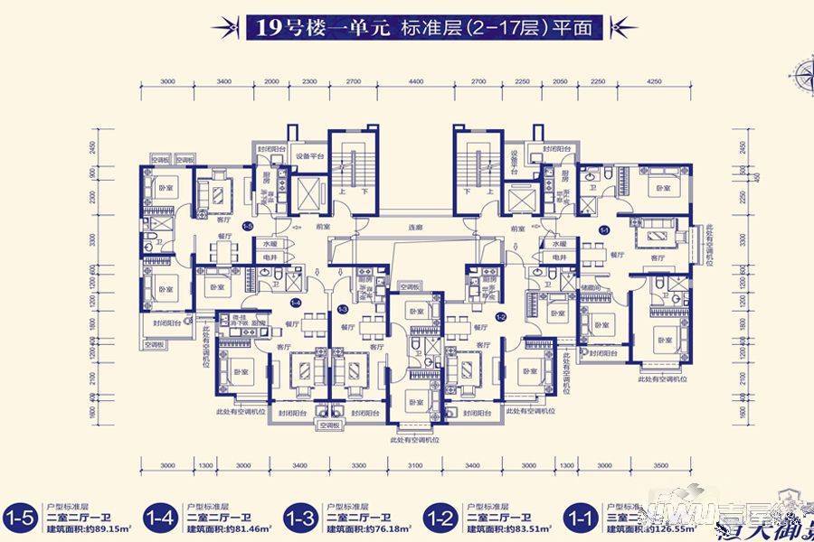 太原恒大御景湾19#76-126平米户型