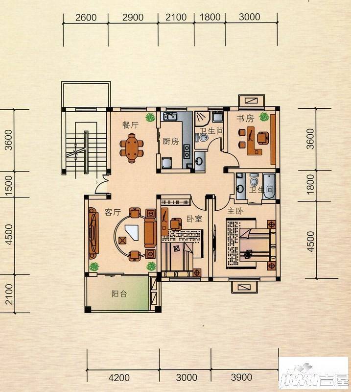 正元香槟城一期2号楼d户型