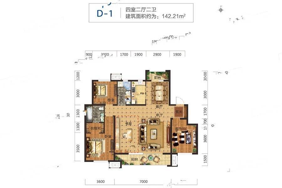 郑州郑北孔雀城洋房d-1户型户型图_首付金额_4室2厅2