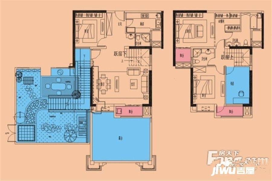 福州正祥林语墅3期d复式户型165平户型图_首付金额_4室2厅2卫_165.