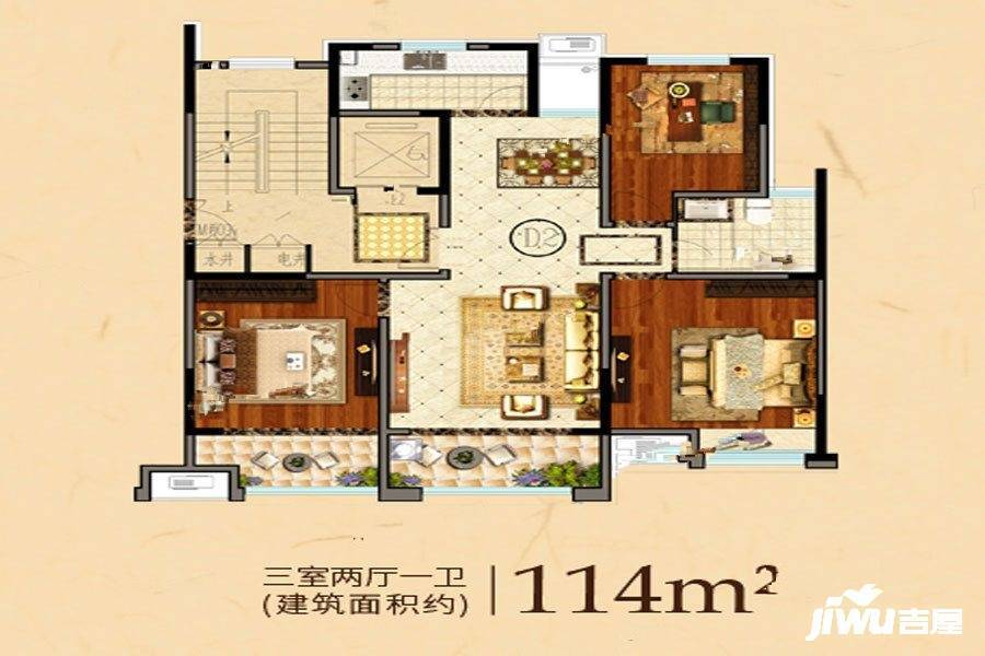 富园景都10户型图|富园景都3房2厅2卫户型图_沭阳县