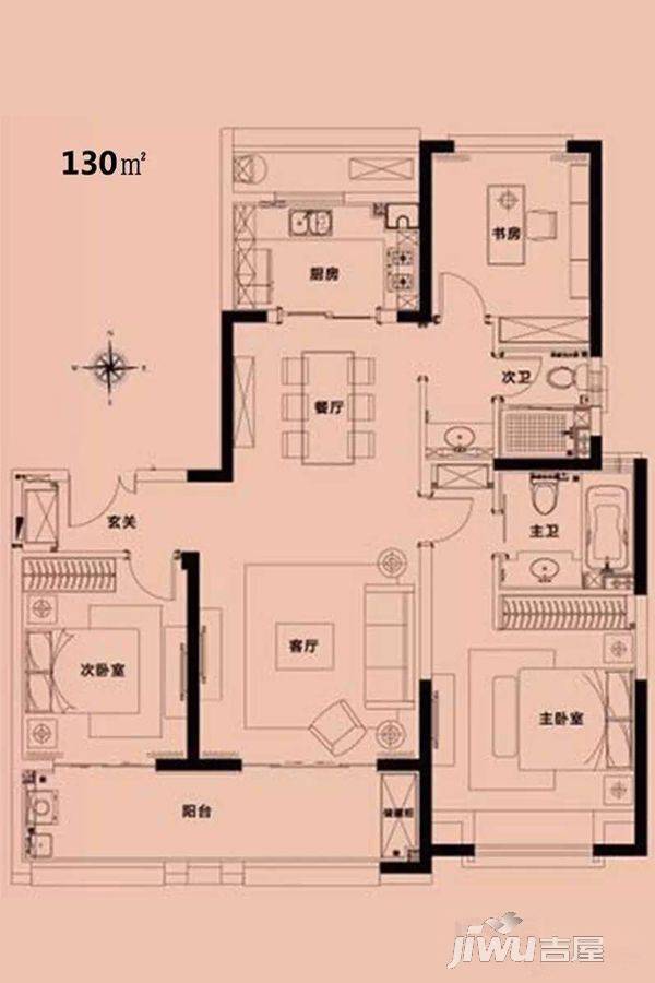 新城公馆龙耀130平户型