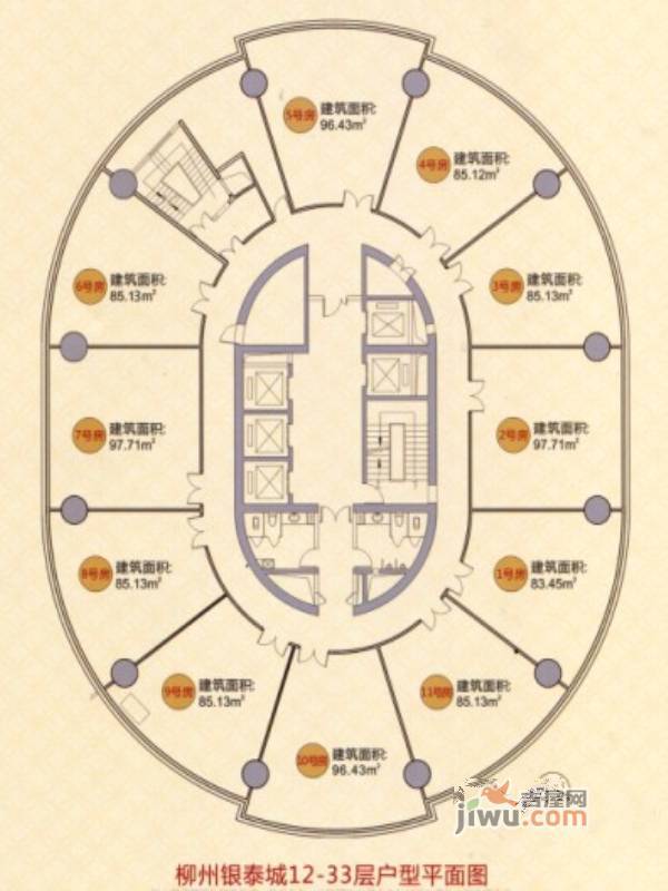 银泰城12-33层平面图