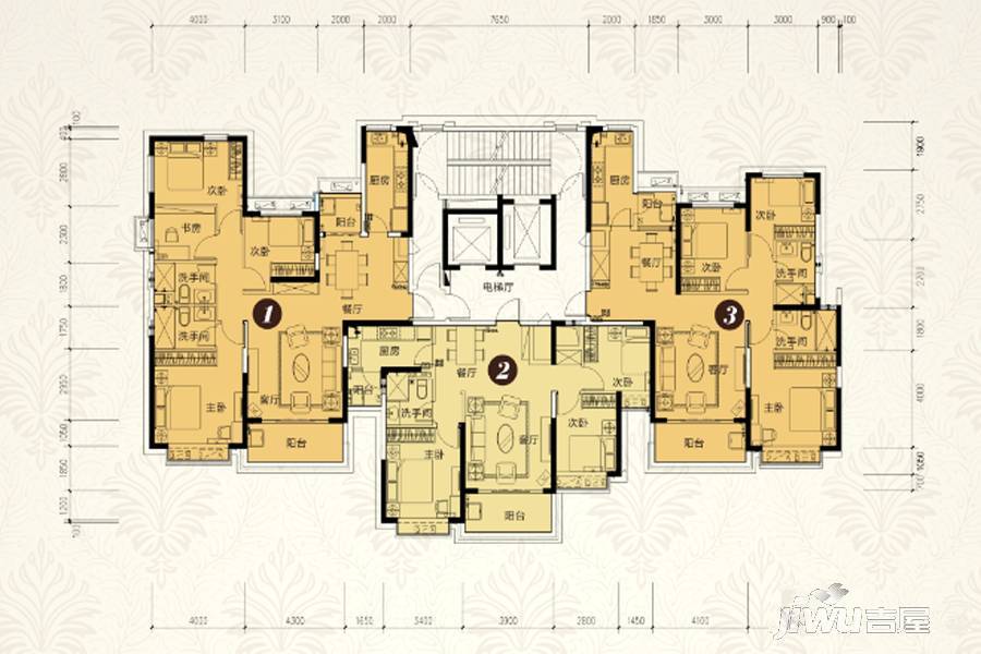 益阳恒大绿洲户型图 (7)户型图_首付金额_4室_100.0