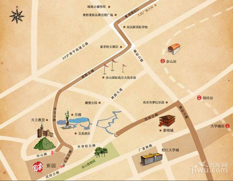上海紫园二期位置交通图图片