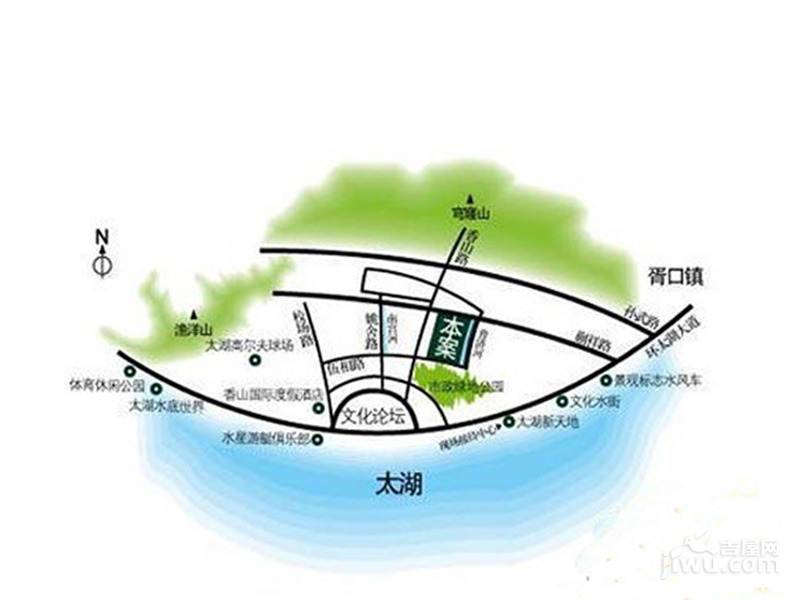 太湖纯水岸二期位置交通图1