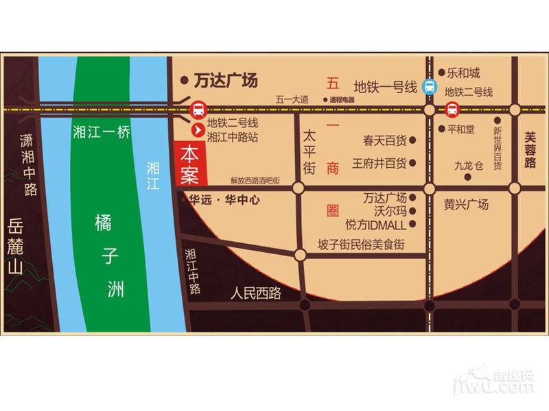长沙江与城位置交通图