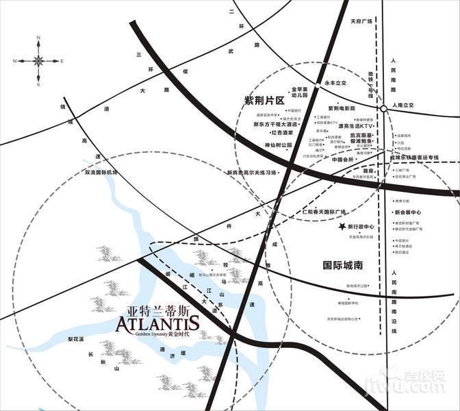 亚特兰蒂斯位置交通图