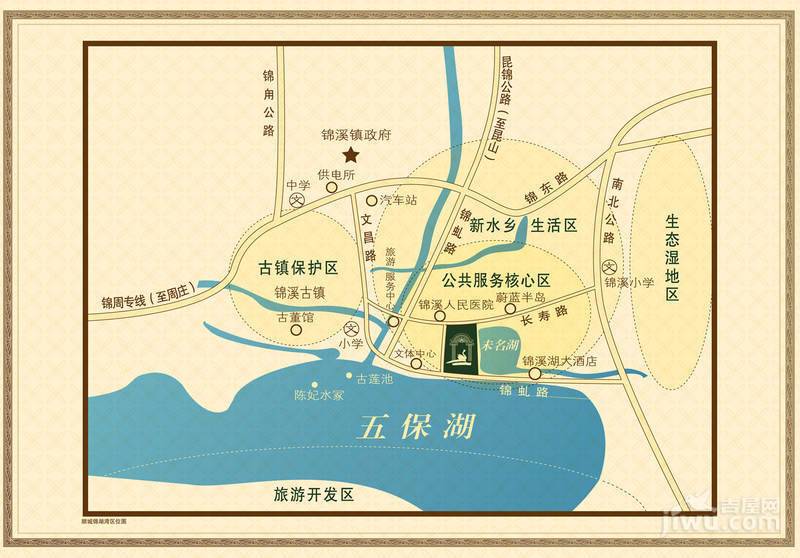 顺城锦湖湾位置交通图1