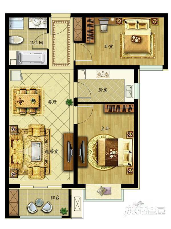 首开·熙悦山澜庭3室2厅2卫99㎡户型图