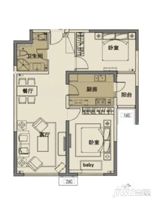 华远·和墅雅园普通住宅90㎡户型图