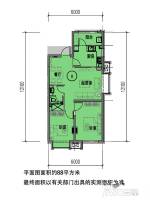 东洲家园2室1厅1卫88㎡户型图