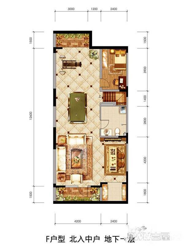 凤河孔雀城4室2厅1卫244㎡户型图