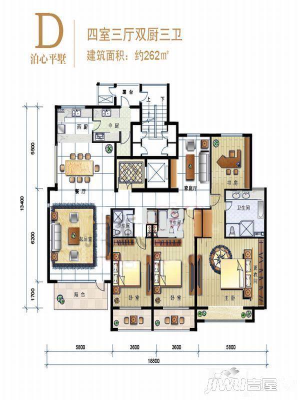 8哩岛4室3厅3卫261㎡户型图