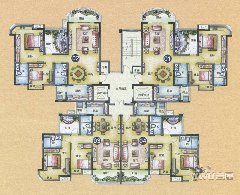 碧桂园常平首府3室2厅2卫116㎡户型图