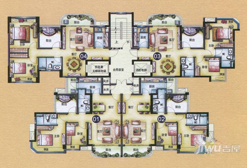 碧桂园常平首府3室2厅2卫116㎡户型图