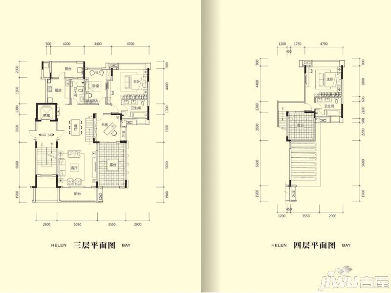 海伦湾4室2厅3卫181㎡户型图