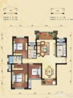 绿茵温莎堡香堤3室2厅2卫121.7㎡户型图