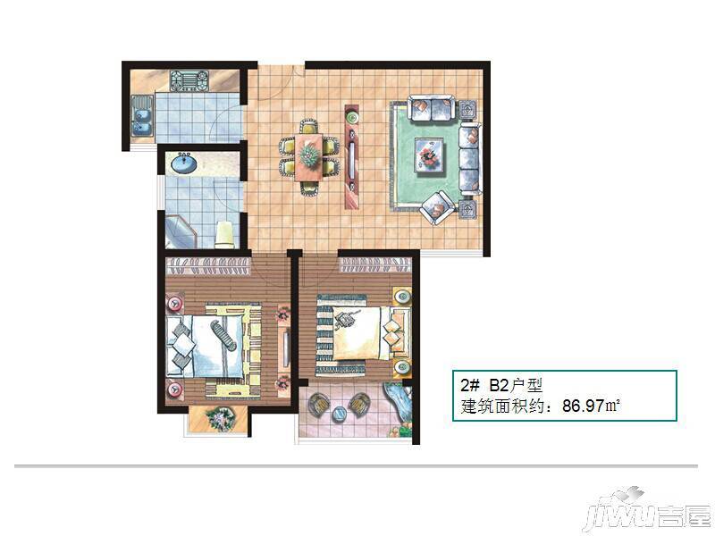 正大国贸中心普通住宅77.9㎡户型图