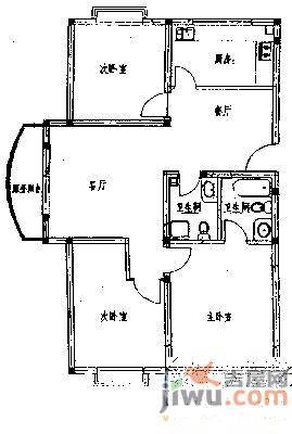 欧美佳苑3室2厅2卫122㎡户型图