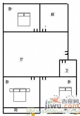 圣荣广场3室2厅1卫户型图