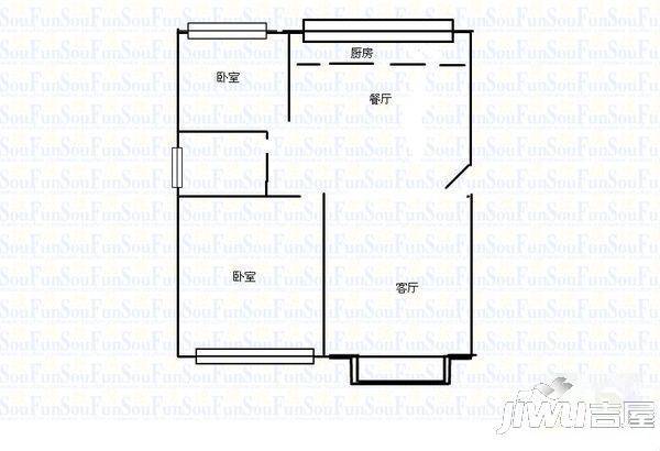 盈福广场1室1厅1卫户型图