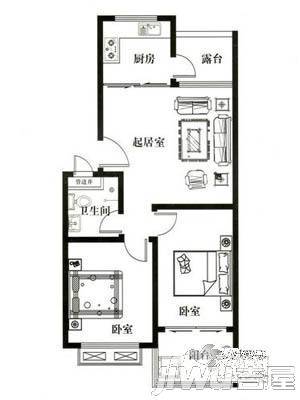 军休所3室1厅1卫户型图